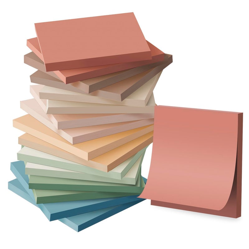 Kozerite (16 Pack) Sticky Notes 3x3, Vintage Colors, Sticky Pads, Recyclable, Easy to Stick for Home, Office, Notebook - Image 1