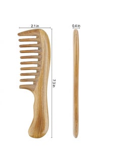 Handmade 100% Natural Green Sandalwood Hair Combs - Anti-Static Sandalwood Scent Natural Hair Detangler Wooden Comb (Extra Wide Tooth) - pzsku/Z5463979AE07DDF43DA15Z/45/_/1687709956/798bc30b-dcd6-4df5-a168-a792d06ddb2b