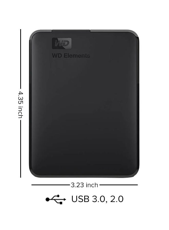 1TB Elements Portable External Hard Drive USB 3.0 -USB Type A Read Speed 520 MBps Write Speed 480 MBps Black, WDBUZG0010BBK 1 TB