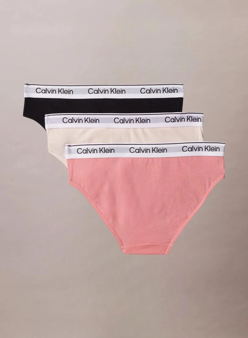 Calvin Klein Jeans 3 Pack Girls Bikini Briefs - Icon Cotton Stretch