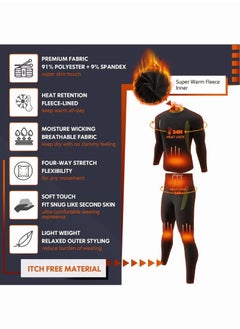 General Men's Thermal Underwear Sets Top & Long Johns Fleece Sweat Quick Drying Thermo Base Layer  - Image 4