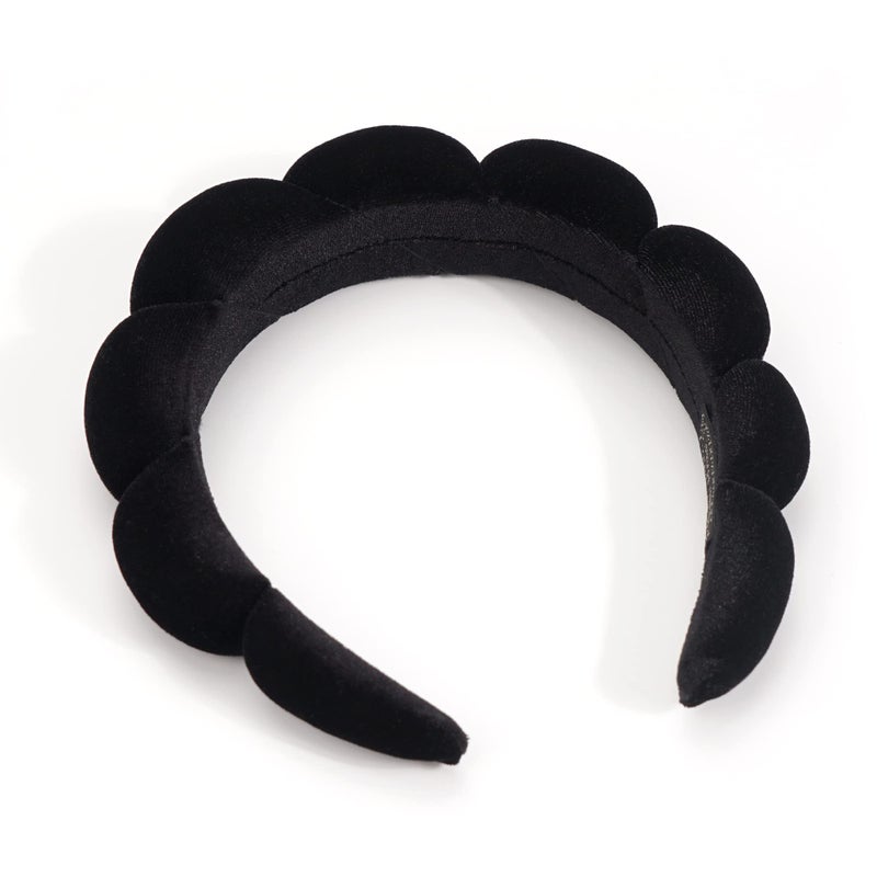 Ayesha Spa Headband for Women Sponge Headband for Washing Face Clouds Soft Hairband Makeup Headbands for Women Girls Shower Makeup Skincare (Black) - Image 5
