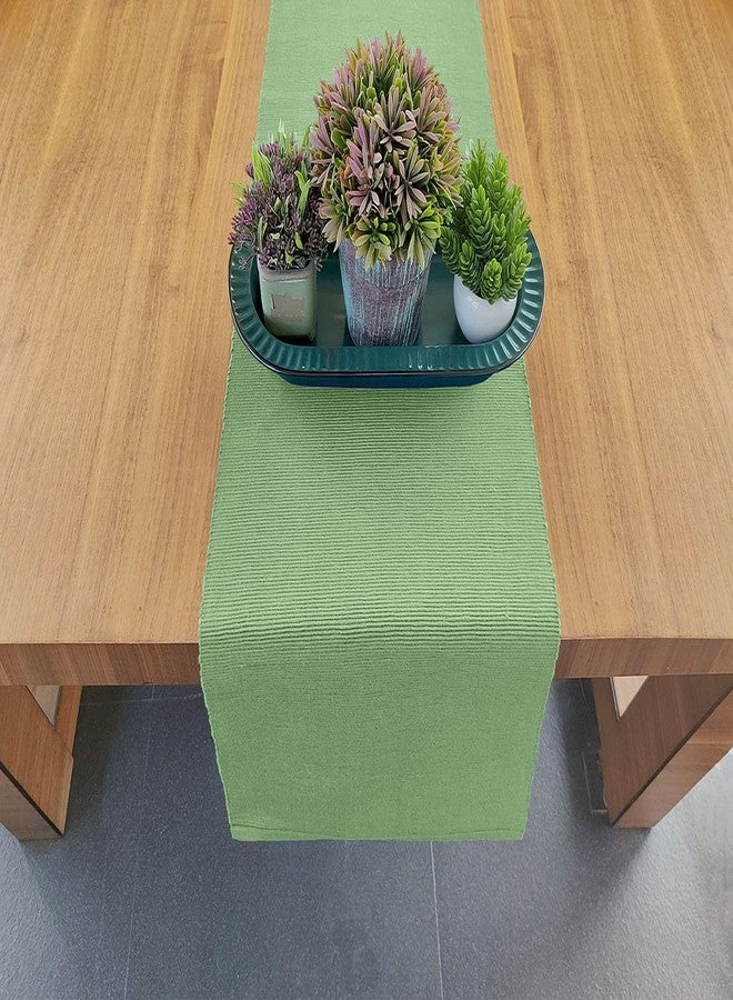 AVKA Studio 100% Cotton Ribbed Table Runner - Pack of 1-13 x 72 Inches - Light Green - Dining Or Kitchen Table Runner Thick Construction for Everyday Use, Picnics, Outdoor Table, Parties, etc - Image 2