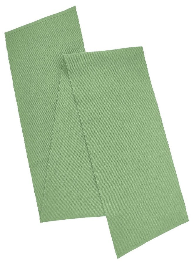 AVKA Studio 100% Cotton Ribbed Table Runner - Pack of 1-13 x 72 Inches - Light Green - Dining Or Kitchen Table Runner Thick Construction for Everyday Use, Picnics, Outdoor Table, Parties, etc - Image 1