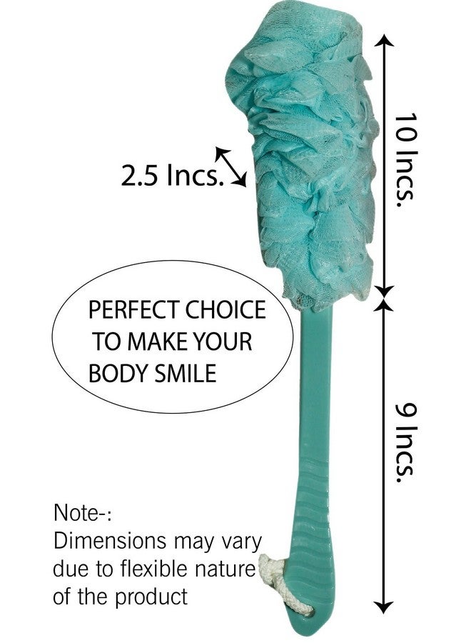 Evolife Plastic Loofah with Long Handle for Bathing | Soft Mesh Back Scrubber for Men & Women | Exfoliating Body Wash Shower Sponge | Gentle Back Rub Loofah | Easy Grip Handle (Green) - Image 4