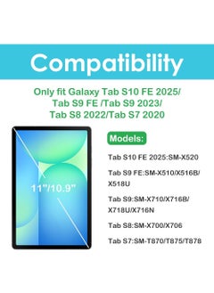 Rock Pow Screen Protector for Galaxy Tab S10 FE 10.9 inch 2025/Tab S9 FE 10.9"/ S9 2023/ Tab S8 2022/ Tab S7 2020 11", Hardness Tempered Glass Screen Film Guard for Tablet SM-X520/X510/X710/X700/T870 with Easy Installation Frame Tempered Glass Film HD Clear 2-Pcs  - Image 2