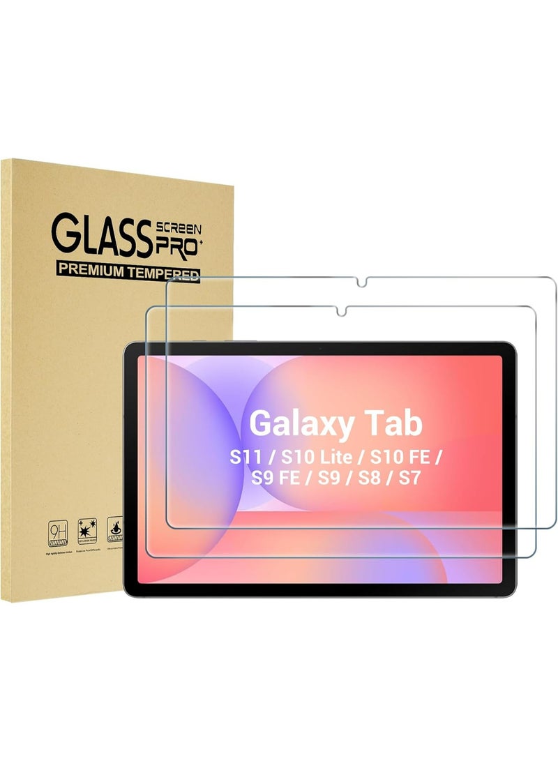 Rock Pow 2 Pcs Screen Protector for Samsung Galaxy Tab S11/S10 Lite 5G 10.9 inch 2025/S10 FE 10.9 inch 2025/Tab S9 FE 10.9 inch/ S9 2023/ Tab S8 2022/ Tab S7 2020 11 inch, Hardness Tempered Glass Screen Film Guard HD Clear - Image 1
