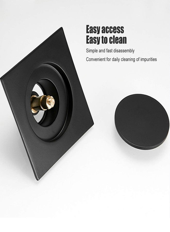 ايجويوس مصرف أرضي، مصفاة أرضية للحمام من النوع العلوي، مصفاة شعر للمرحاض، نظام تصريف سريع للمنزل والفندق والحمام والمطبخ (مصرف أرضي أسود) - Image 2