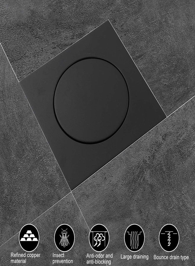 ايجويوس مصرف أرضي، مصفاة أرضية للحمام من النوع العلوي، مصفاة شعر للمرحاض، نظام تصريف سريع للمنزل والفندق والحمام والمطبخ (مصرف أرضي أسود) - Image 4
