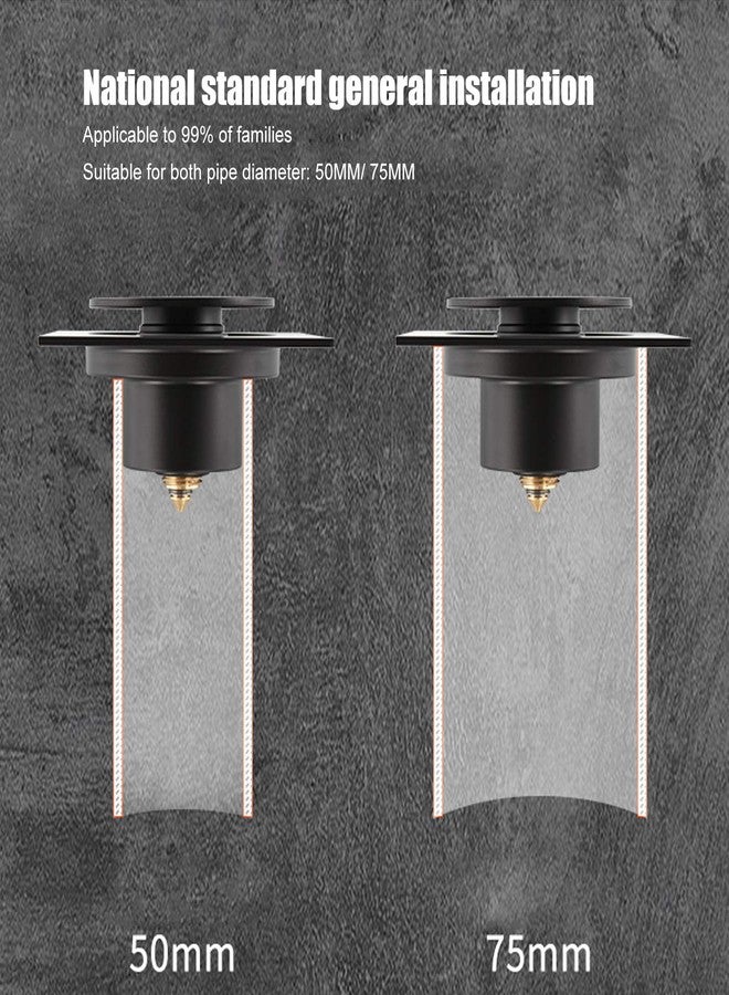 ايجويوس مصرف أرضي، مصفاة أرضية للحمام من النوع العلوي، مصفاة شعر للمرحاض، نظام تصريف سريع للمنزل والفندق والحمام والمطبخ (مصرف أرضي أسود) - Image 5