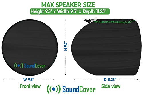 SoundCover Marine Wakeboard Tower Speaker Covers for 6.5” Round or 6x9” Oval Speakers – 210T Polyester w/ Silver UV Coating – Water-Resistant, Double-Stitched with Drawcord, Drainage Eyelets – Medium (Set of 2) - Image 2