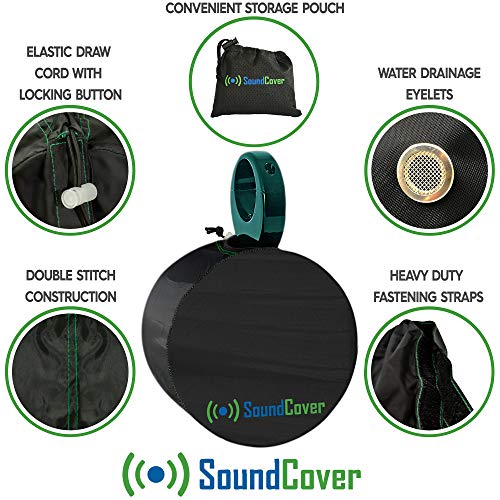 SoundCover Marine Wakeboard Tower Speaker Covers for 6.5” Round or 6x9” Oval Speakers – 210T Polyester w/ Silver UV Coating – Water-Resistant, Double-Stitched with Drawcord, Drainage Eyelets – Medium (Set of 2) - Image 4