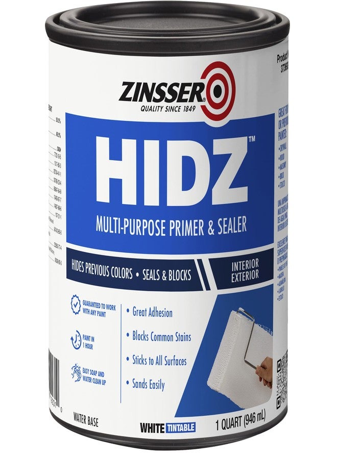زينسر طلاء أساس ومانع تسرب متعدد الأغراض من زينسر 373693 HIDZ، سعة ربع جالون، أبيض مسطح - Image 1