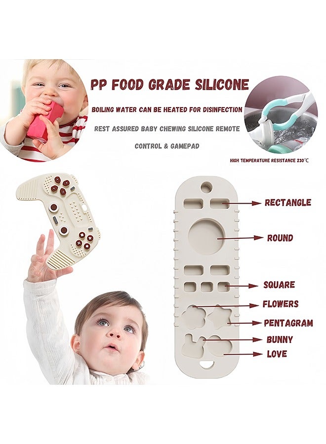 Baby Teething Toys for 3–12 Months – 2PCS Silicone Teether Set with Remote & Gamepad Design, BPA Free, Freezable, Pain Relief for Gums  - Image 4