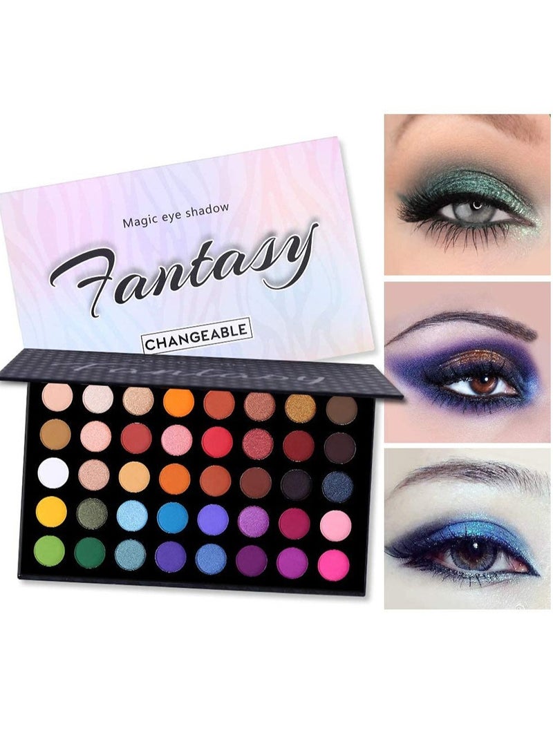 KASTWAVE Eyeshadow Pallet, Highly mented Eye Makeup Palette Matte Shimmer Metallic Eyeshadow Long Lasting Bright Colours Make Up Eye Shadows Cosmetics Gift Eye Makeup Kit for Girl - Image 4