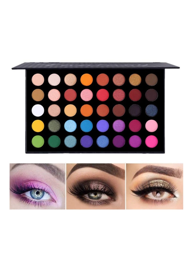 KASTWAVE Eyeshadow Pallet, Highly mented Eye Makeup Palette Matte Shimmer Metallic Eyeshadow Long Lasting Bright Colours Make Up Eye Shadows Cosmetics Gift Eye Makeup Kit for Girl - Image 1