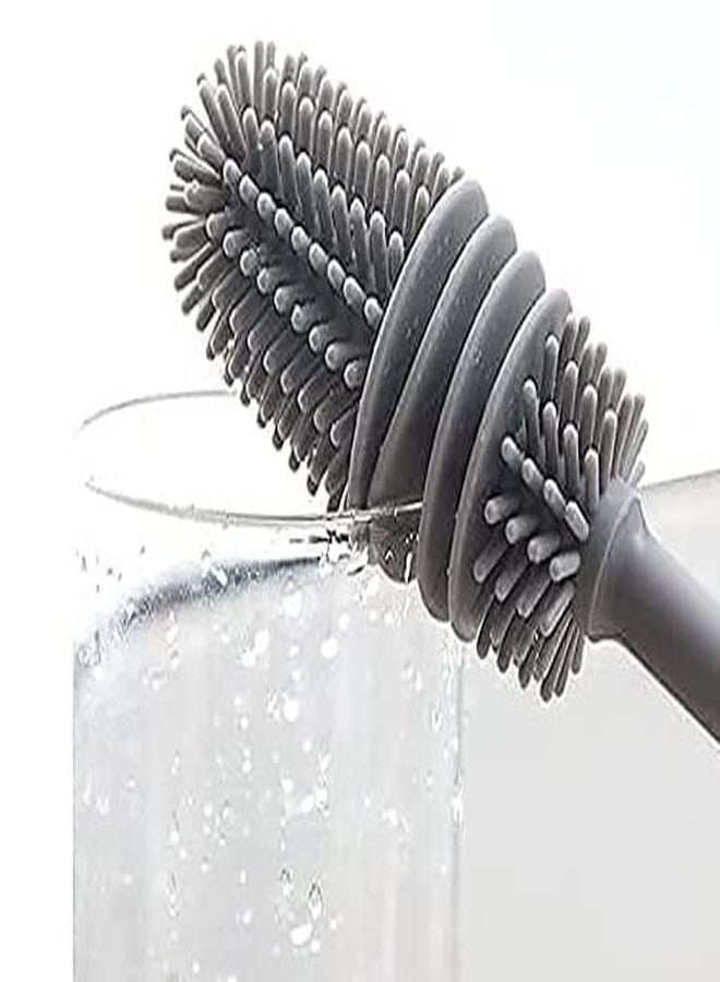 Nimbose® Silicone Bottle Cleaning Brush Set with Long Handle, Bottle Cleaner Brush for Glassware, Sports Bottle Vases, Baby Feeding Bottles, Water Bottle Cleaner Brushes Pack of 3 (Multicolor) - Image 5