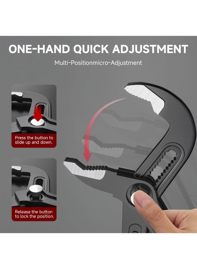 7 Inch Water Pump Pliers, CRV Steel Adjustable Tongue and Groove Large Opening Quick Release Joint Pliers with V-Jaw, Slip Joint Design with Comfort Grip, Multi Purpose V-Groove Pipe Wrench for Home Plumbing Repair,180mm - Image 5
