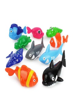 Boley Wind-Up Sea Animals - 10 Pk Floating Animal Bath Toys for Toddlers - Swimming Pool Toys for Kids Ages 3+
