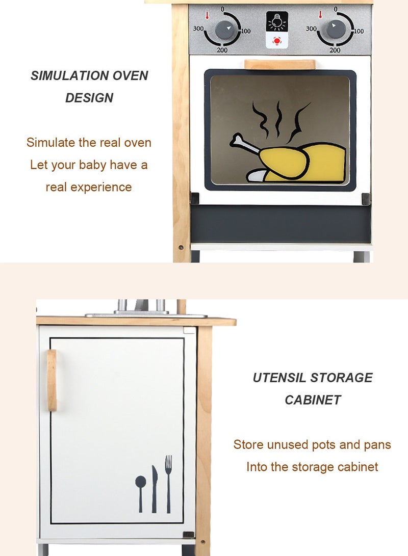 MaBaby Wooden Kids Play Kitchen, Outdoor  Kitchen with Removable Sink, Water Box & Faucet, Stove Top, Storage Shelves, Fun Backyard Pretend Kitchen Playset for Boys Girls - Image 4