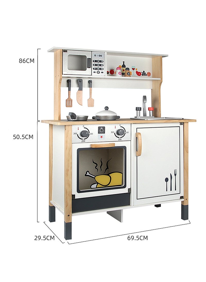 MaBaby Wooden Kids Play Kitchen, Outdoor  Kitchen with Removable Sink, Water Box & Faucet, Stove Top, Storage Shelves, Fun Backyard Pretend Kitchen Playset for Boys Girls - Image 5
