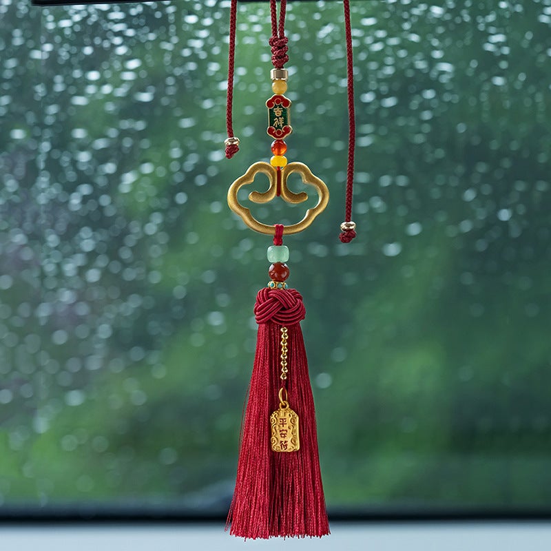 Car Pendant Brass Ruyi Auspicious Cloud Lock Rearview Mirror Pendant Men'S And Women'S Car Pendant Car Decoration Pendant - Image 3