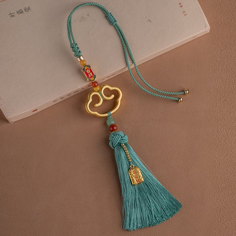 Car Pendant Brass Ruyi Auspicious Cloud Lock Rearview Mirror Pendant Men'S And Women'S Car Pendant Car Decoration Pendant - Image 1