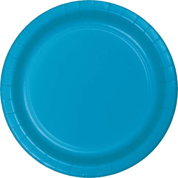 TOUCH OF COLOR 24 COUNT PAPER LUNCH PLATES TURQUOISE
