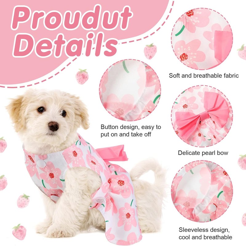 Saintrygo 5 Pieces Dog Clothes Girl Dog Dresses Floral Puppy Dresses Pet Cat Princess Bowknot Clothes Cute Puppy Summer Outfits for Yorkie Female Cat Pets, 5 Styles(Cute Style,Small) - Image 3