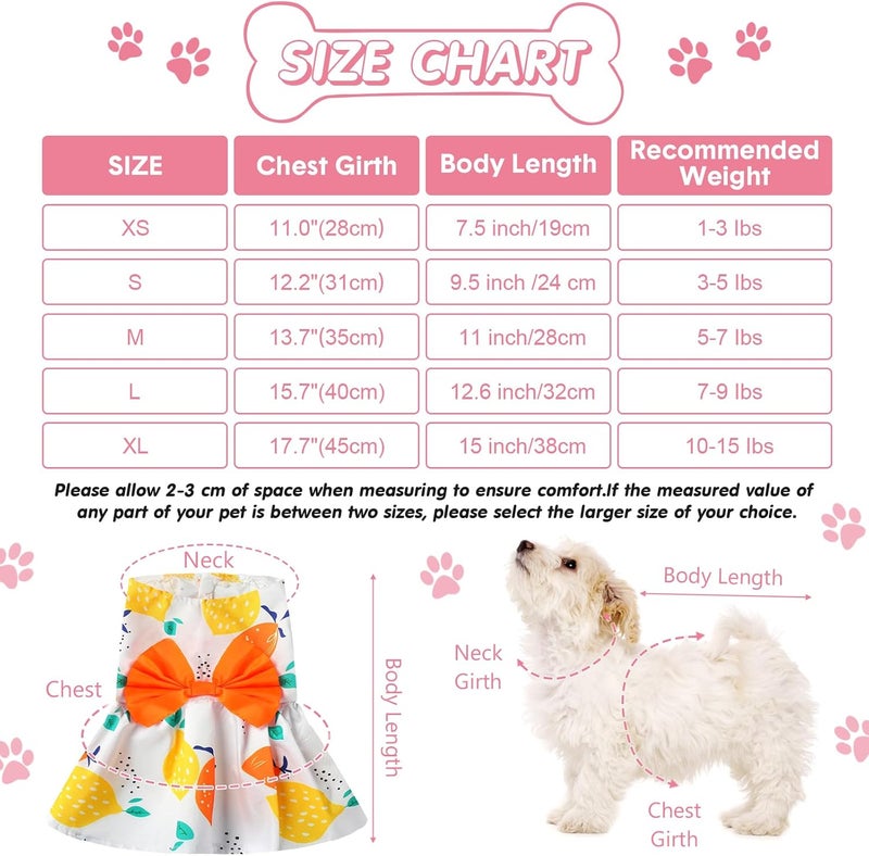 Saintrygo 5 Pieces Dog Clothes Girl Dog Dresses Floral Puppy Dresses Pet Cat Princess Bowknot Clothes Cute Puppy Summer Outfits for Yorkie Female Cat Pets, 5 Styles(Cute Style,Small) - Image 2