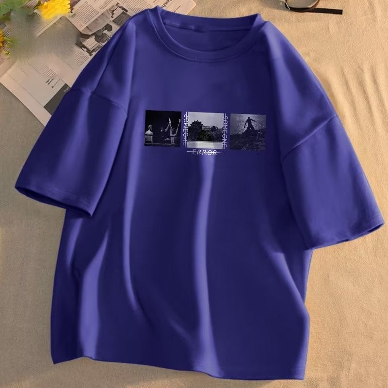 Trendy T-shirt ins round neck Japanese style summer youth fashion printing loose short sleeve fashion fashion brand Simple Men - Image 5