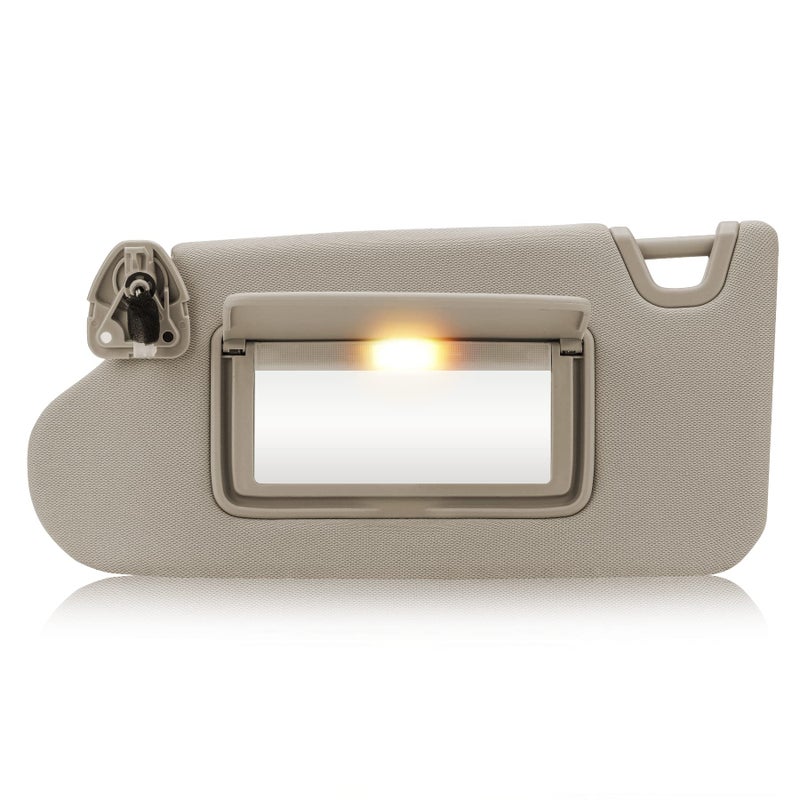 TadaMark Left Driver Side Sun Visor Fit for Nissan Altima 2013 2014 2015 2016 2017 2018 Beige with Light Without Sunroof Replace  964013TA2A