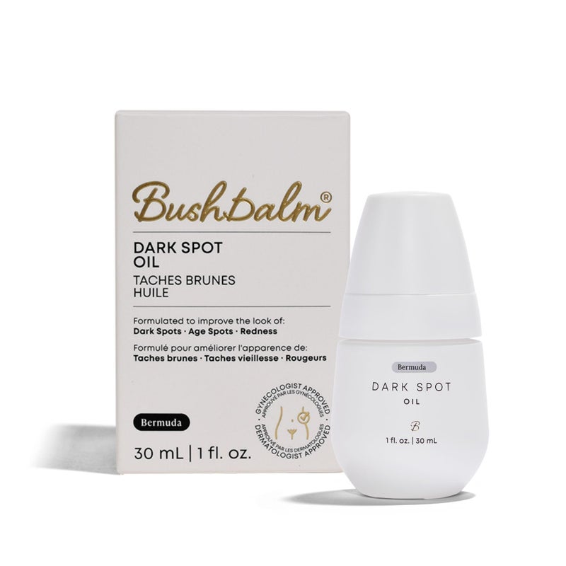 Bushbalm Dark Spot Oil - Helps Brighten and Reduce Hyperpigmentation, Razor Burn & Underarm Bumps - Soothe Skin from Post Shave Itchiness, Irritation & Redness, 30 ml - Bermuda Oil - Image 1