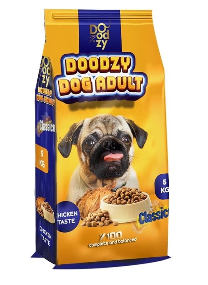 Doodzy Dry dog food from Doodsy with chicken flavor (5 kilograms), suitable for all life stages  - Image 1
