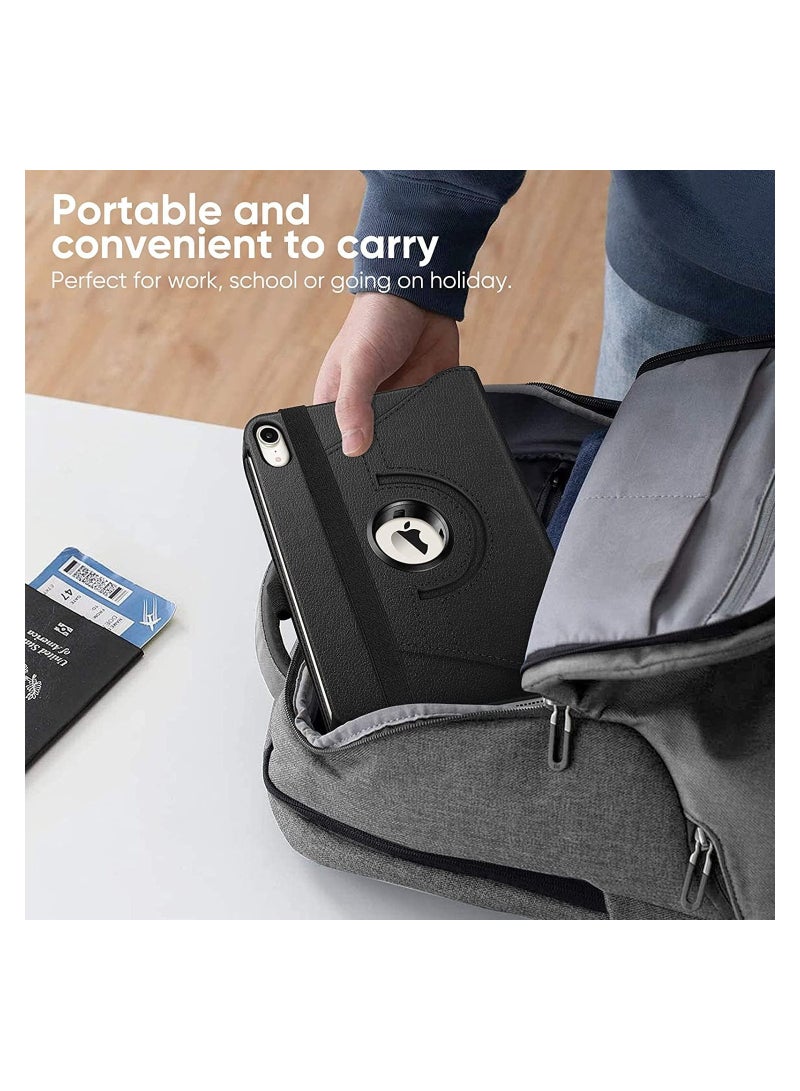 حافظة حماية دوارة لجهاز iPad Mini 6 6، حامل دوار 360 درجة، غطاء قابل للطي لعرض متعدد الزوايا لحافظة دوارة 360 درجة لجهاز iPad Mini الجيل السادس 8.3 بوصة أسود - Image 4