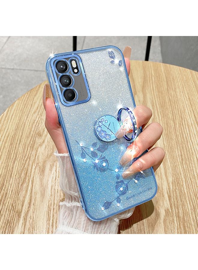 S-TOP Case For OPPO Reno6 Gradient Glitter Immortal Flower Ring All-inclusive Phone Case - Image 2