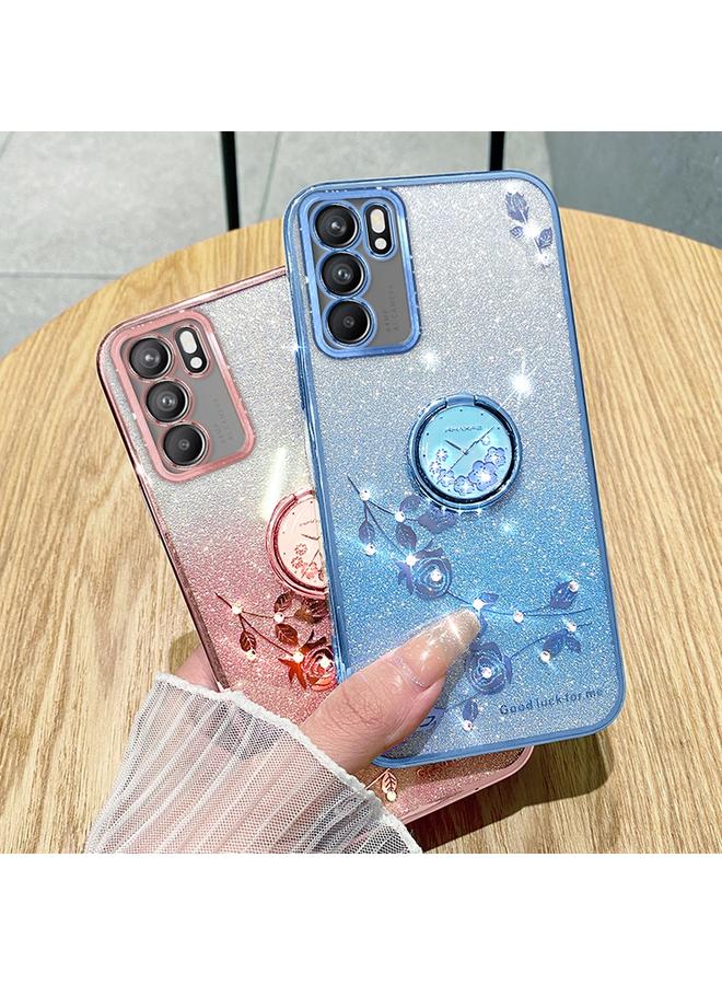 S-TOP Case For OPPO Reno6 Gradient Glitter Immortal Flower Ring All-inclusive Phone Case - Image 4
