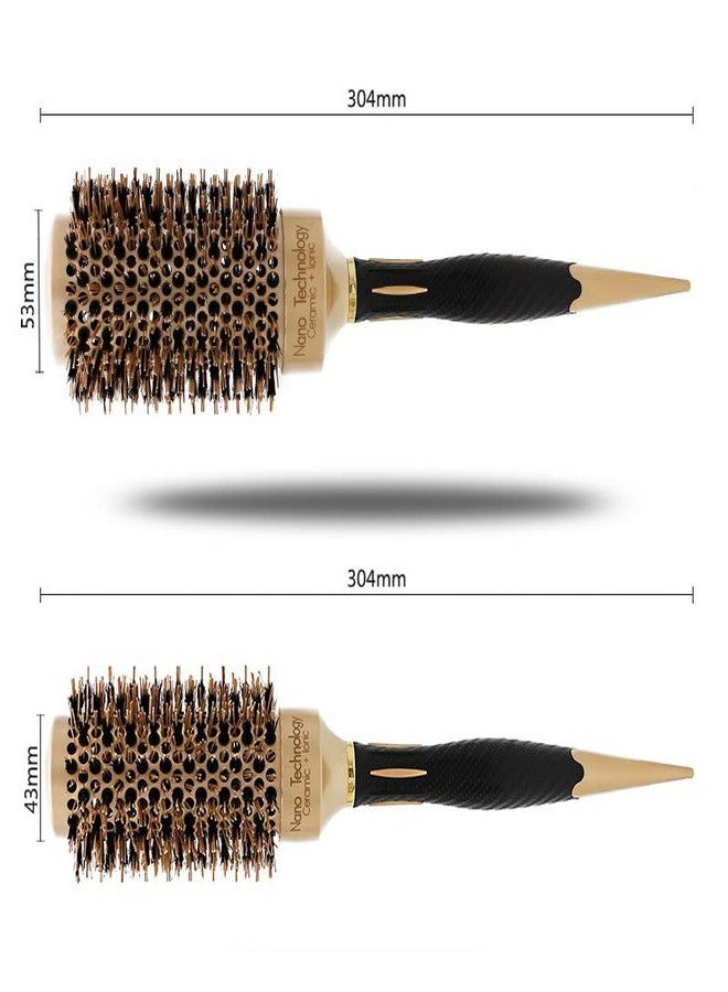 BeiHCain Round Brush Set for Blow Drying, Professional Women's Hair Styling Brushes - Thermal Durable Aluminum Barrel Round Curling Brushes with Boar Bristles, 4 Count - Image 5