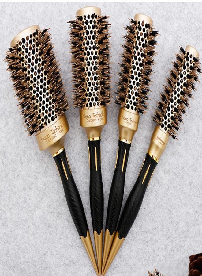 BeiHCain Round Brush Set for Blow Drying, Professional Women's Hair Styling Brushes - Thermal Durable Aluminum Barrel Round Curling Brushes with Boar Bristles, 4 Count - Image 2
