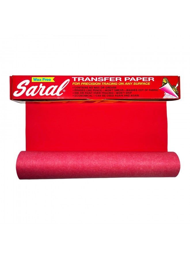 Saral RED SARAL Wax-Free Transfer (Tracing) Paper for Precision Tracing on Any Surface-12 inches x 12 Foot roll - Image 1