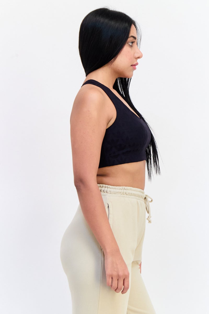 adidas Originals Women Non Padded Embroidered Logo Training Sport Bra, Black - Image 2