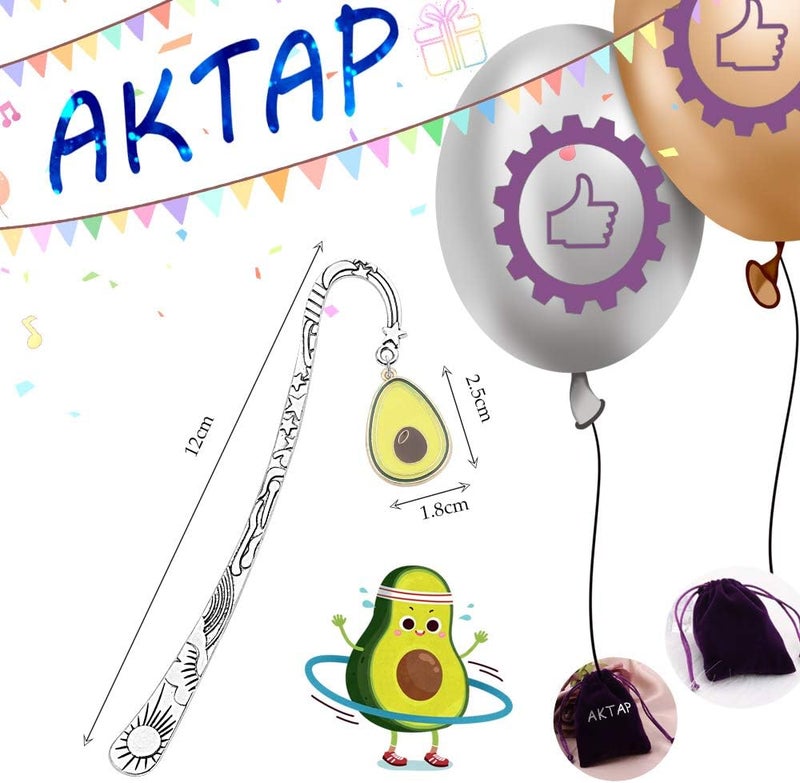 AKTAP Funny Avocado Bookmark Book Lovers Jewelry Bookworm Gift for Avocado Lover Avocado Bookmark - Image 5