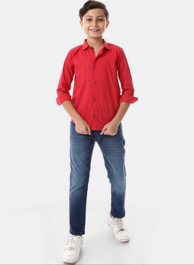 Andora Squares Long Sleeves Boys Shirt  - Image 1