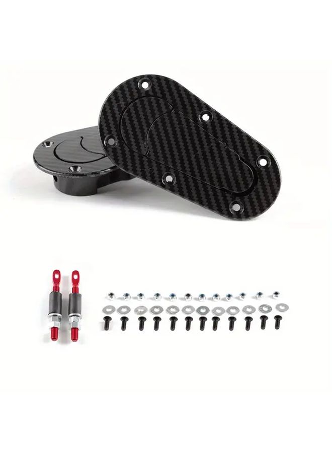 Leta Black Carbon Fiber Universal Racing Hood Pin Lock Kit No Lock Mechanism Car Security Accessories - Image 5
