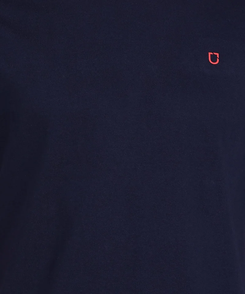 Urbano Fashion  Urbano Fashion Men's Solid Navy Blue Round Neck Half Sleeve Slim Fit Cotton T-Shirt  | Best Price UAE