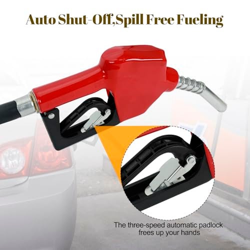SUPERFASTRACING 1'' x 20' Fuel Transfer Hose with Auto Fuel Nozzle 3/4" Inlet & 13/16" Outlet Fluid Oil Pump Tank Tube - Image 4