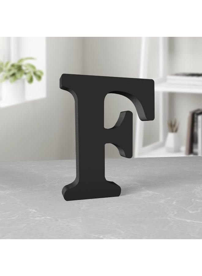 TPGP 6 Inch Black Wood Letters for Wall Decor - Unfinished Decorative Standing Letter Slices for Sign Board Decoration, Craft, Home Party Projects (F) - Image 1