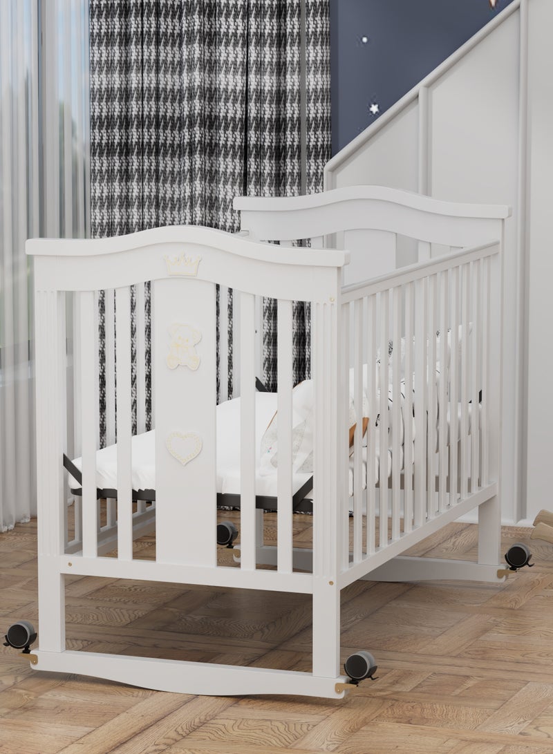 FUN MOMENT Wooden cot for children with a distinctive and new design with mosquito net130 x 70 cm - Image 5