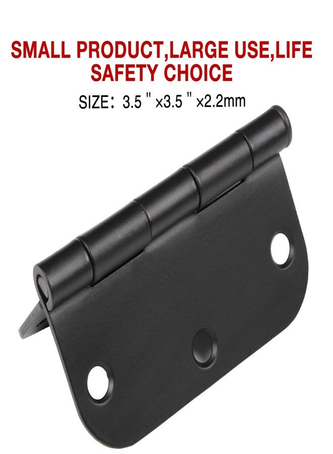 TDCHINGES 18 Pack Black Matte Door Hinges Black Interior Door Hinges 3.5 Inch 5/8" Radius Corners 3 1/2 Hardware - Image 2