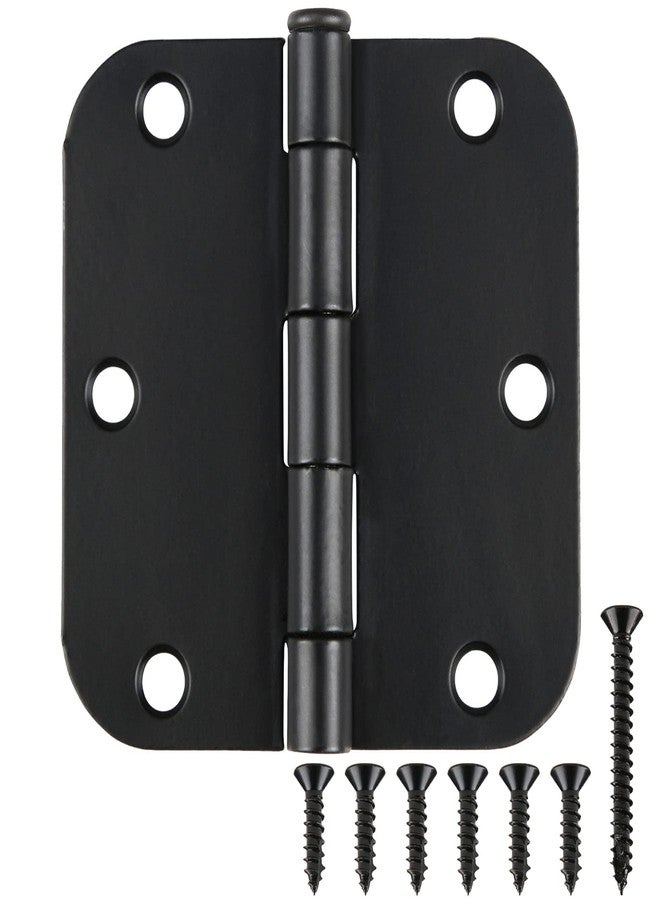 TDCHINGES 18 Pack Black Matte Door Hinges Black Interior Door Hinges 3.5 Inch 5/8" Radius Corners 3 1/2 Hardware - Image 1